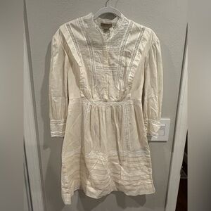 Burberry London Natural White Lace Shirtdress Size Small (4) 100% Cotton EUC